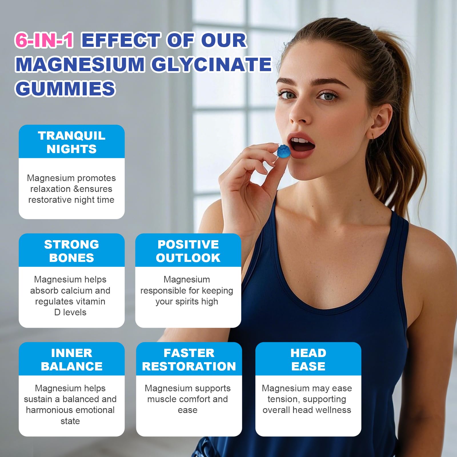 Product packaging for magnesium glycinate gummies 400mg