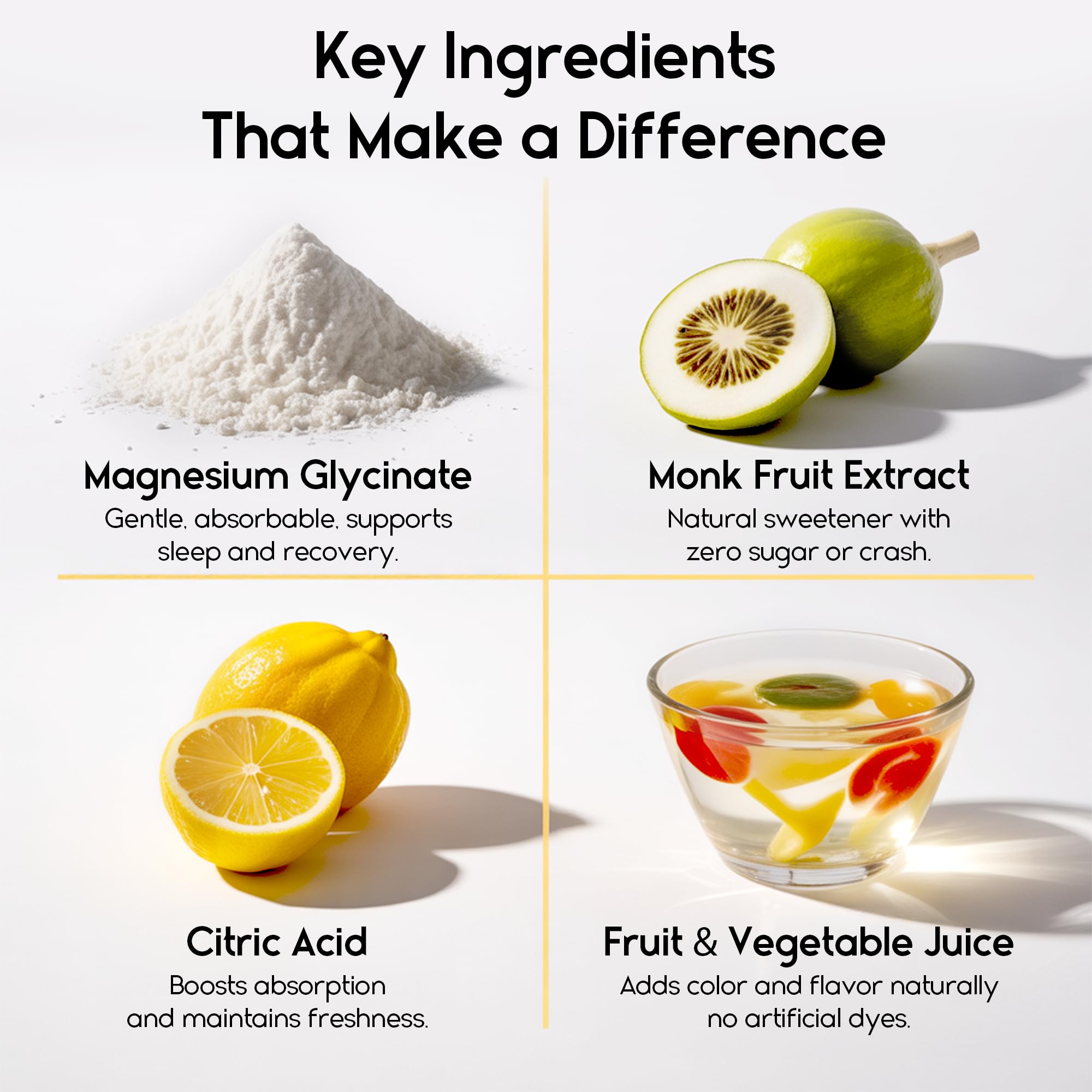 Vegan, non-GMO, gluten-free certification icons with gummies