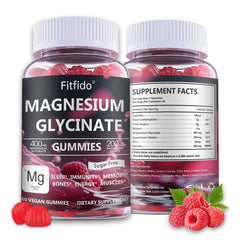 Raspberry-flavored magnesium glycinate gummy close-up