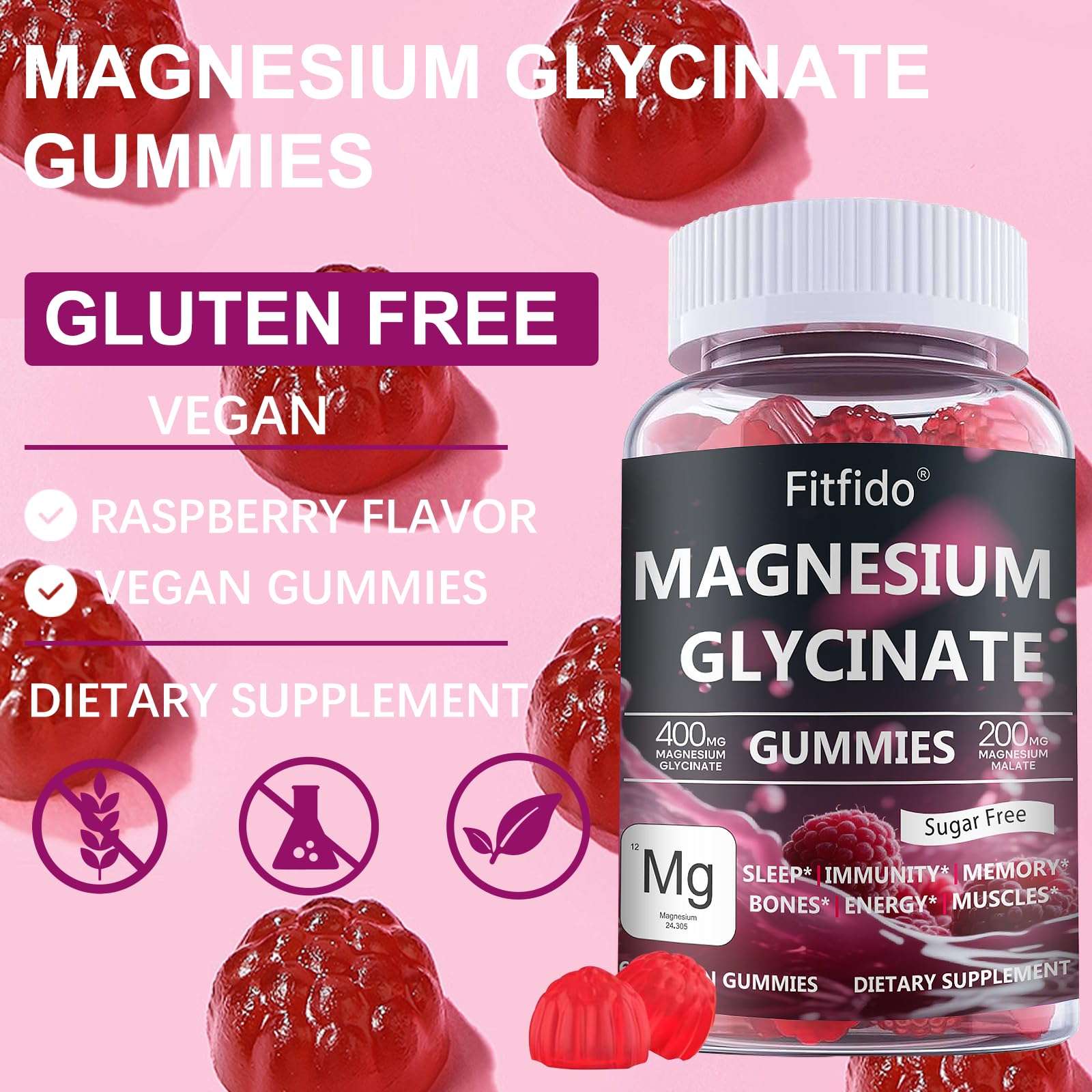 Vegan ingredients and sugar-free magnesium gummies