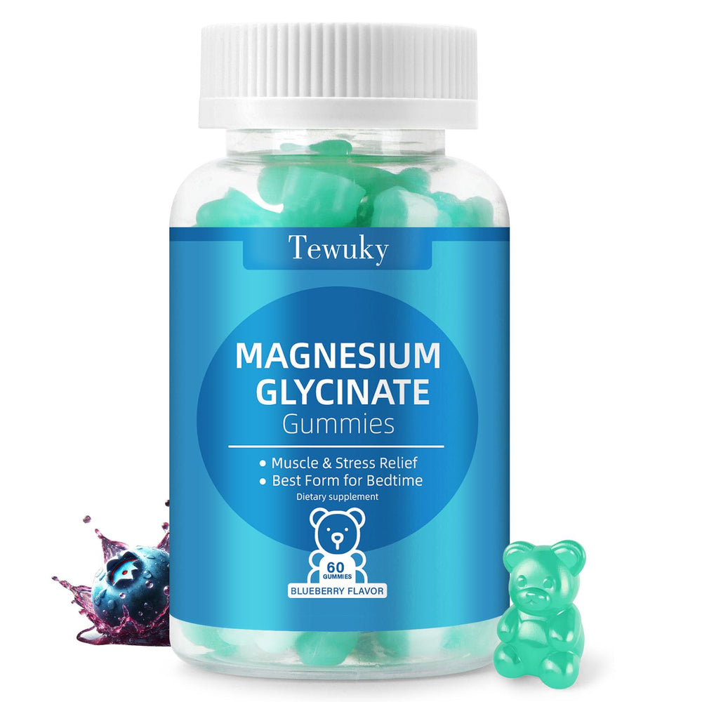 Magnesium Glycinate Gummies bottle with blueberry flavor
