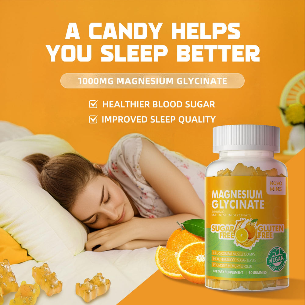 Back view of Magnesium Glycinate Gummies 60 bottle