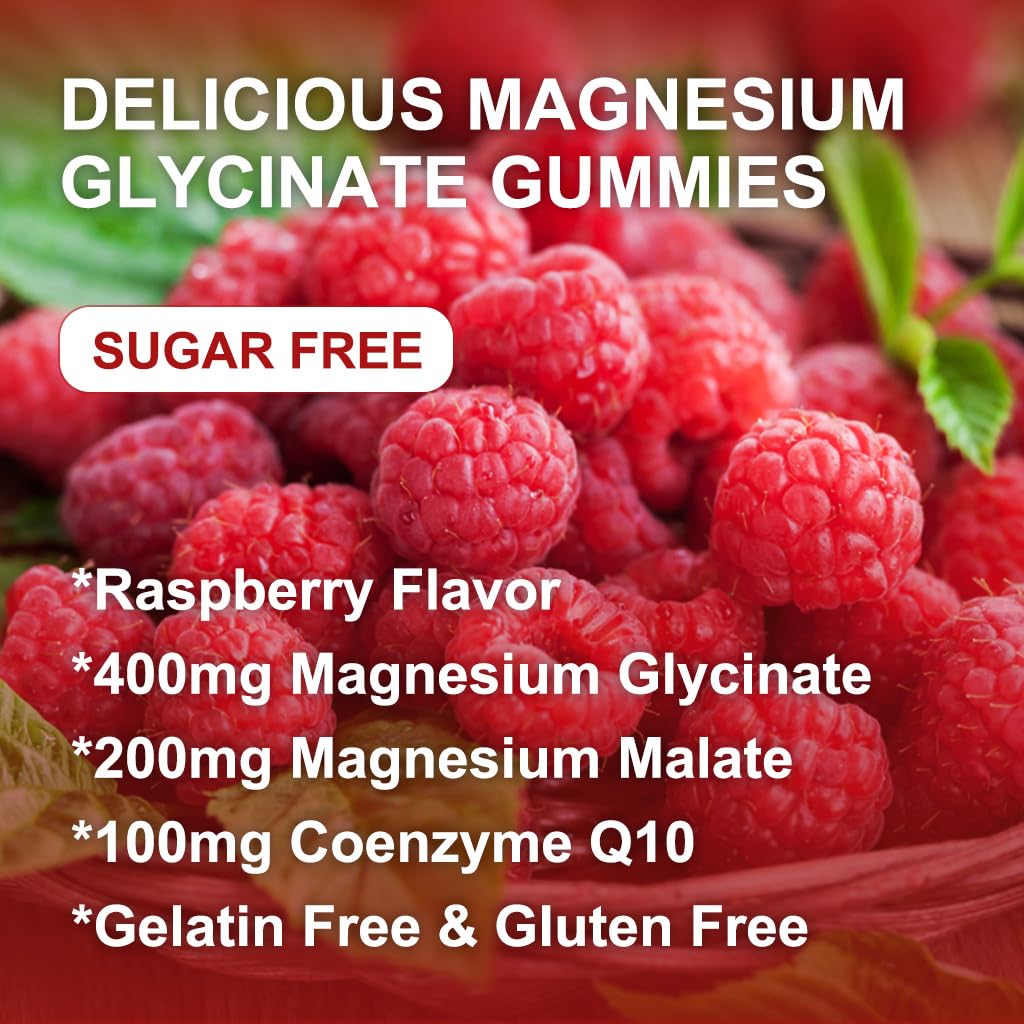 60-count bottle of magnesium glycinate gummies on a white background