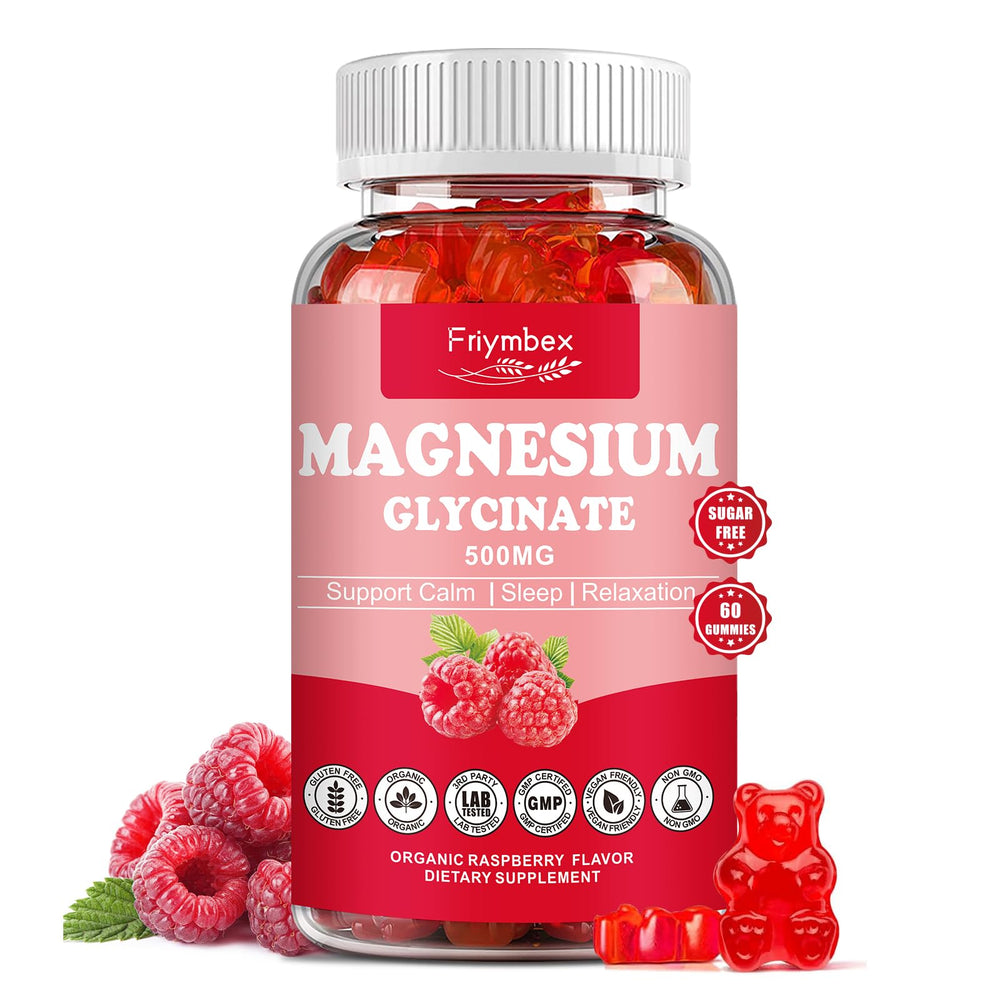 Front view of Magnesium Glycinate Gummies 60 Raspberry
