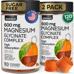 Front view of Magnesium Glycinate Gummies 600mg 2 Pack