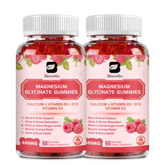 Front view of the Raspberry Magnesium Glycinate Gummies bottle