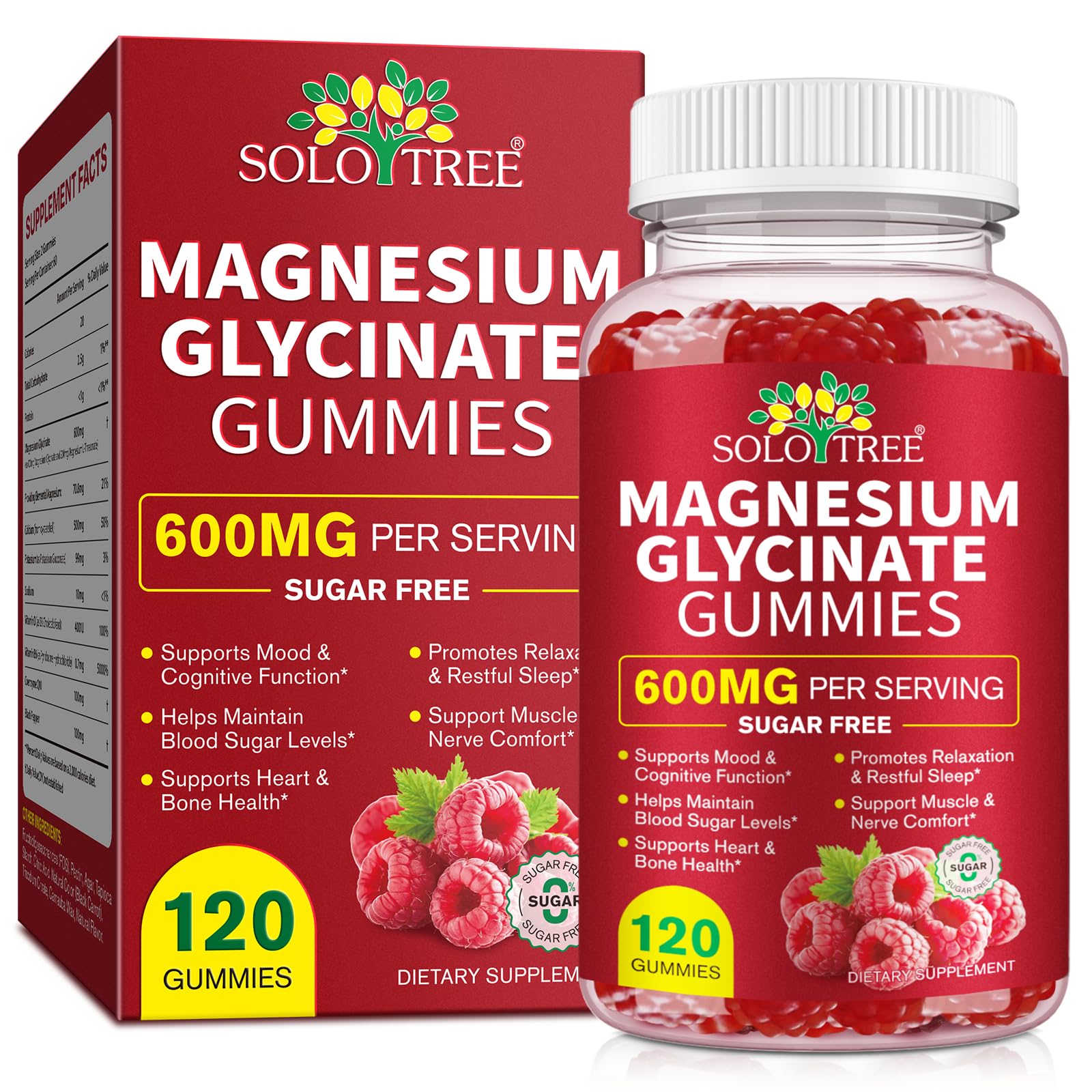 Bottle of Magnesium Glycinate Gummies 600mg serving