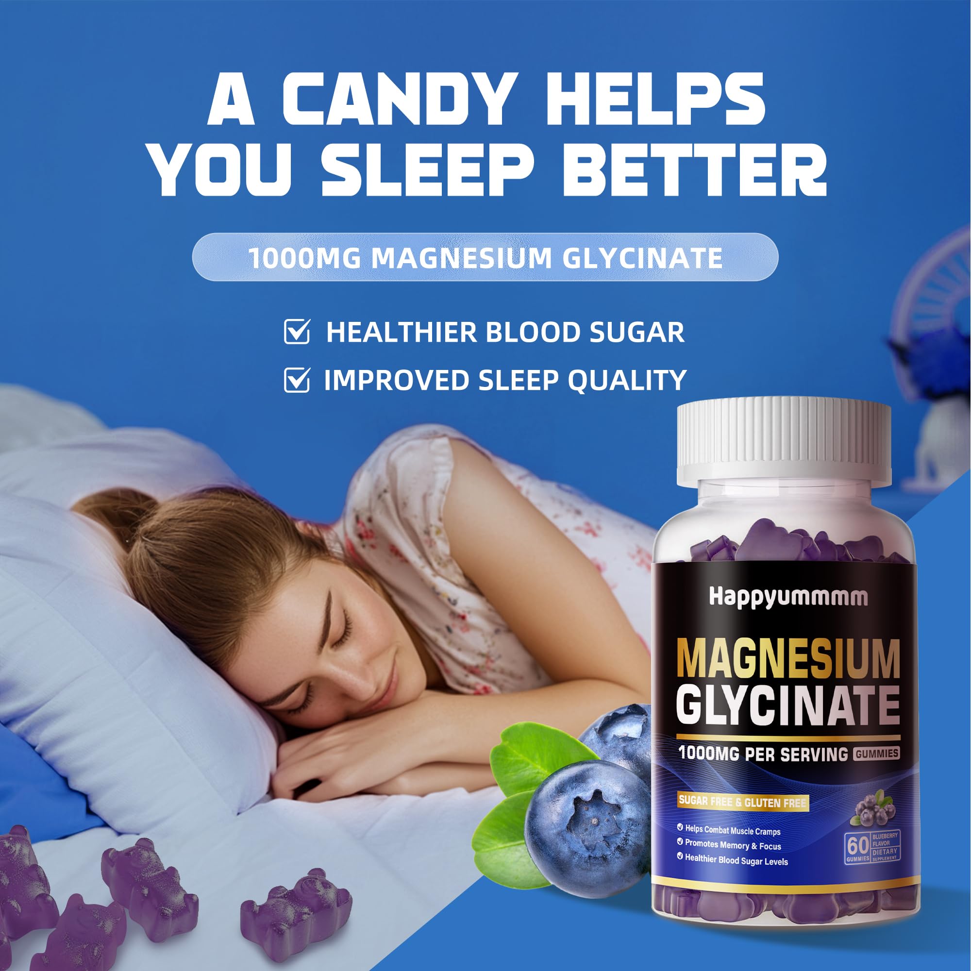 Serving suggestion shows two gummies per day