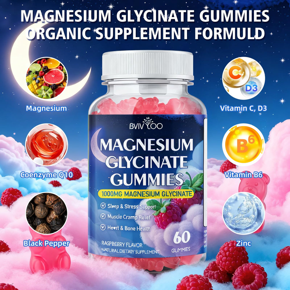 Modern bottle packaging for magnesium glycinate gummies