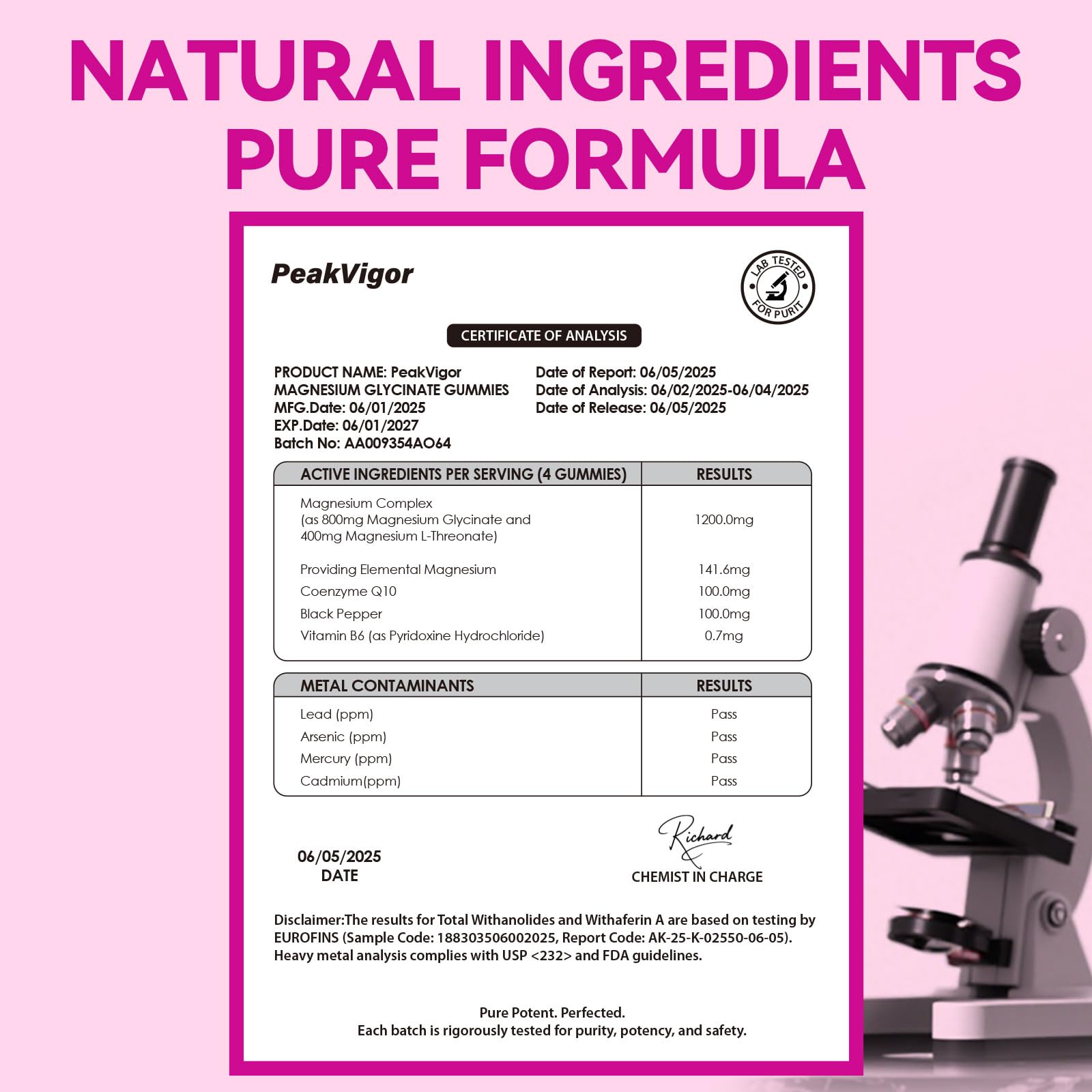 Gluten-free, dairy-free, soy-free vegan gummies label