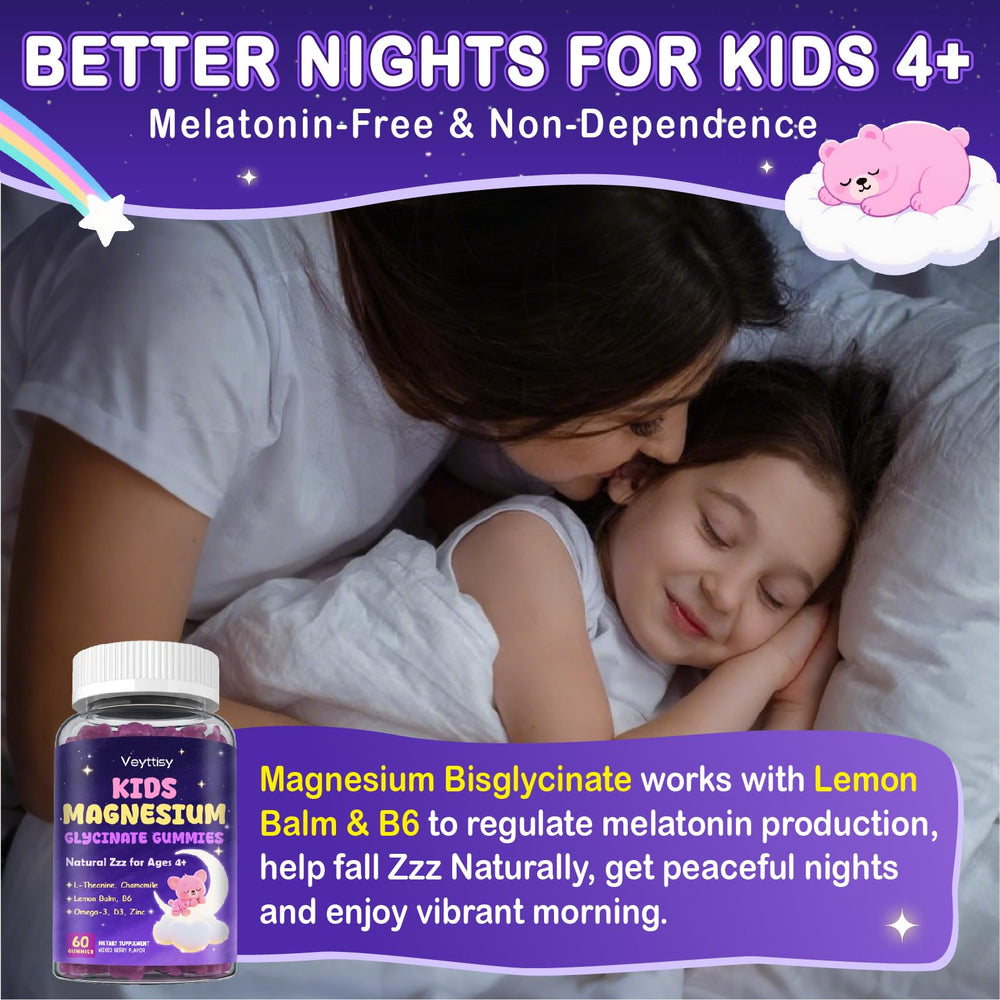 Gummies shown with a night-time theme to illustrate sleep support