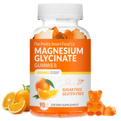 Bottle of Magnesium Glycinate Gummies 1000mg - 90 Count, Orange Flavor