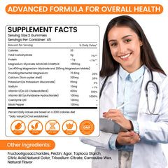 Vitamin D, B6 and CoQ10 symbols with gummies