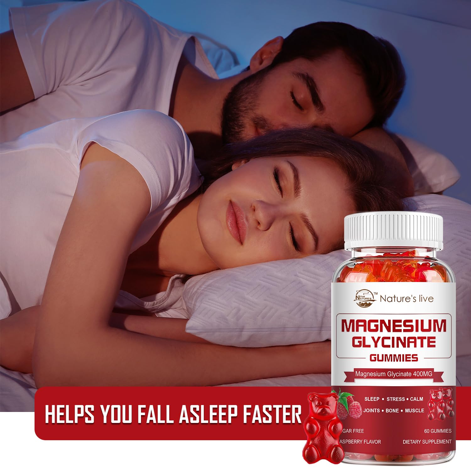 Sugar-free raspberry flavored gummies