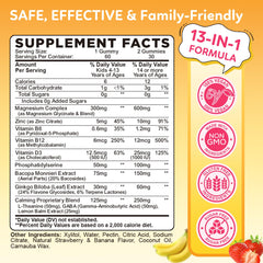 Close-up of strawberry and banana filled gummies