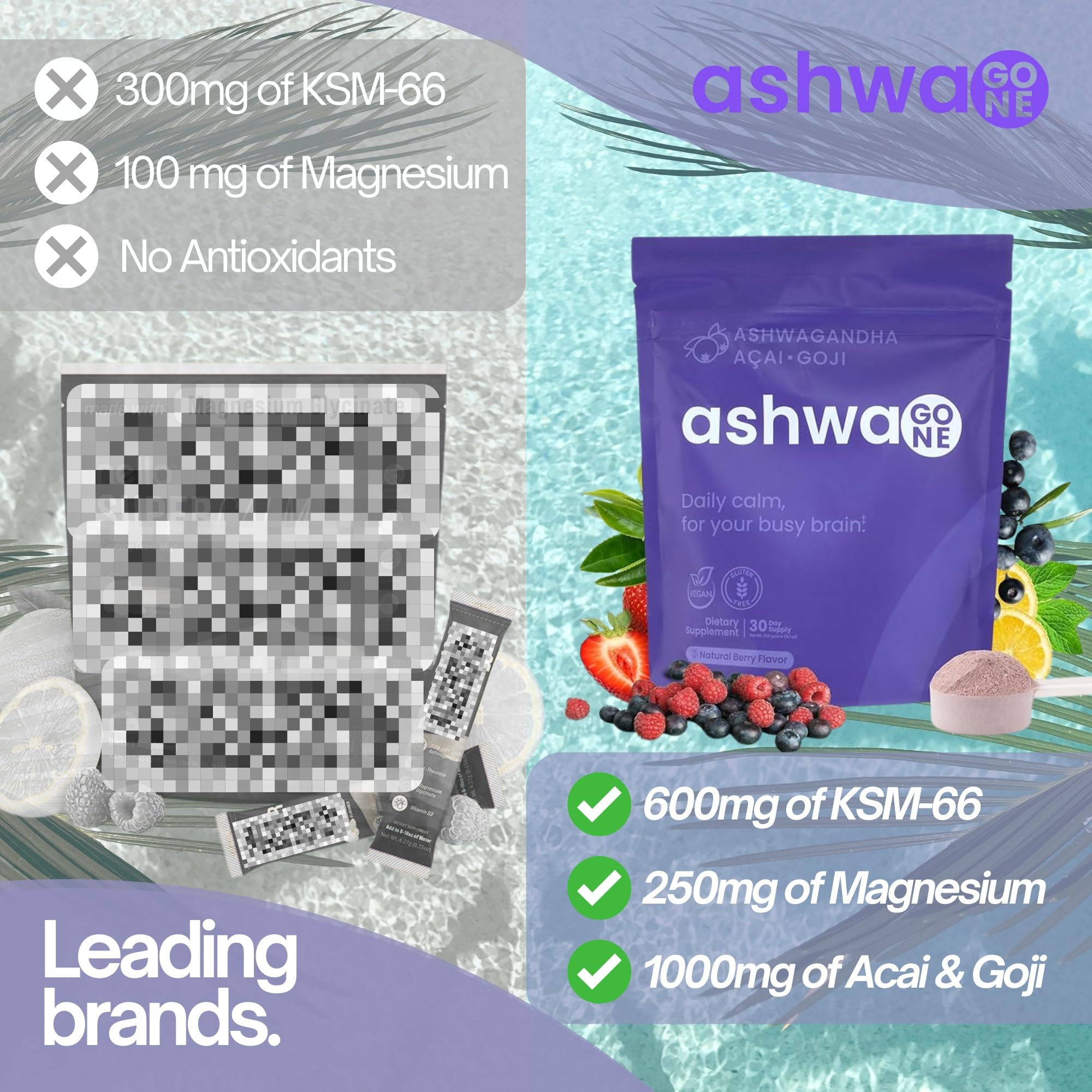 Magnesium glycinate, L-Theanine, Lemon Balm and GABA ingredients