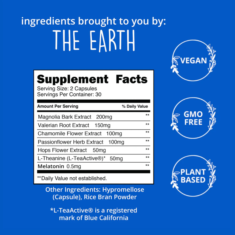 Magnesium glycinate and L-Theanine enhanced sleep aid with valerian and chamomile – 60 count