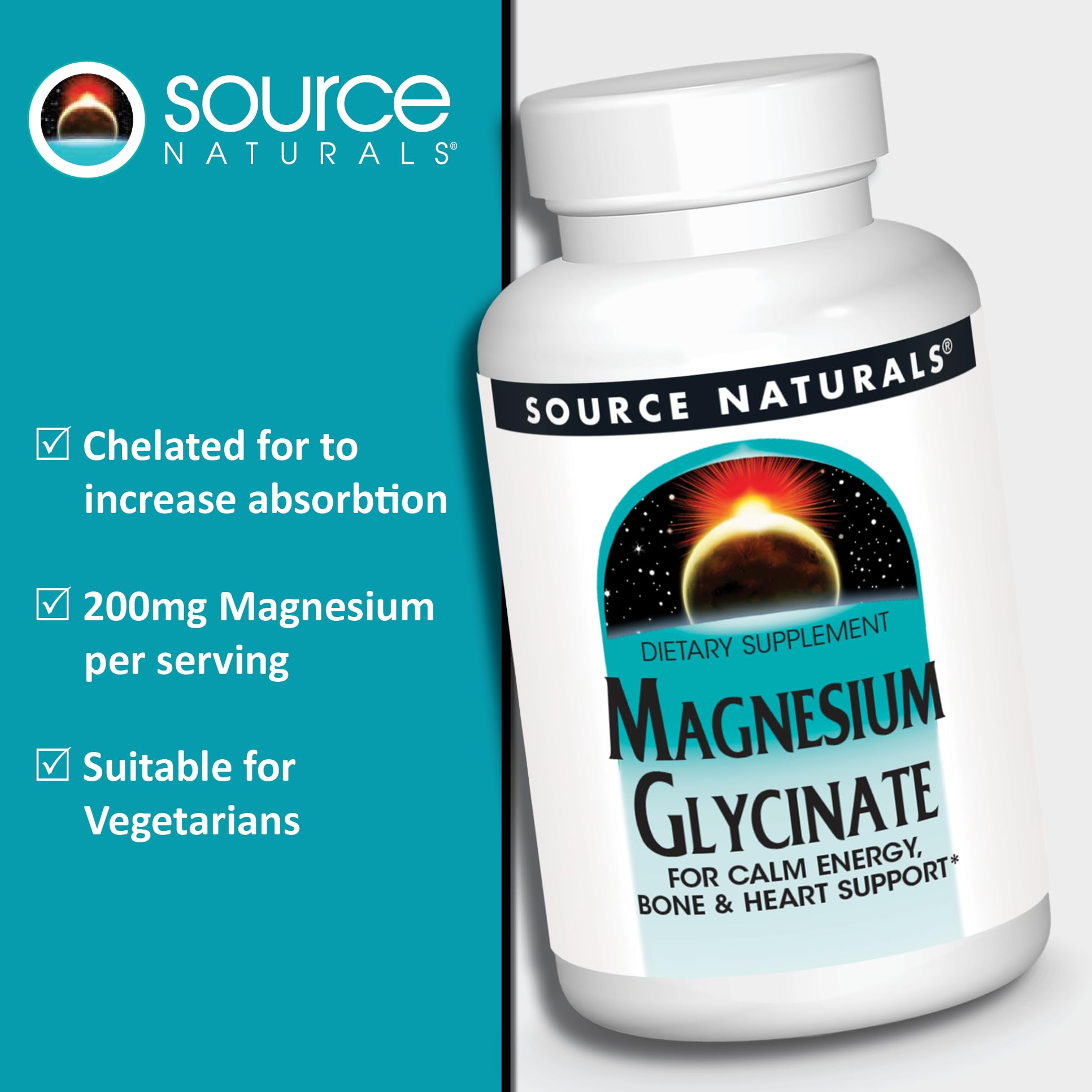 Magnesium Glycinate bottle label detailing ingredients
