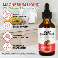 Dropper dispensing Magnesium Glycinate Liquid strawberry flavor