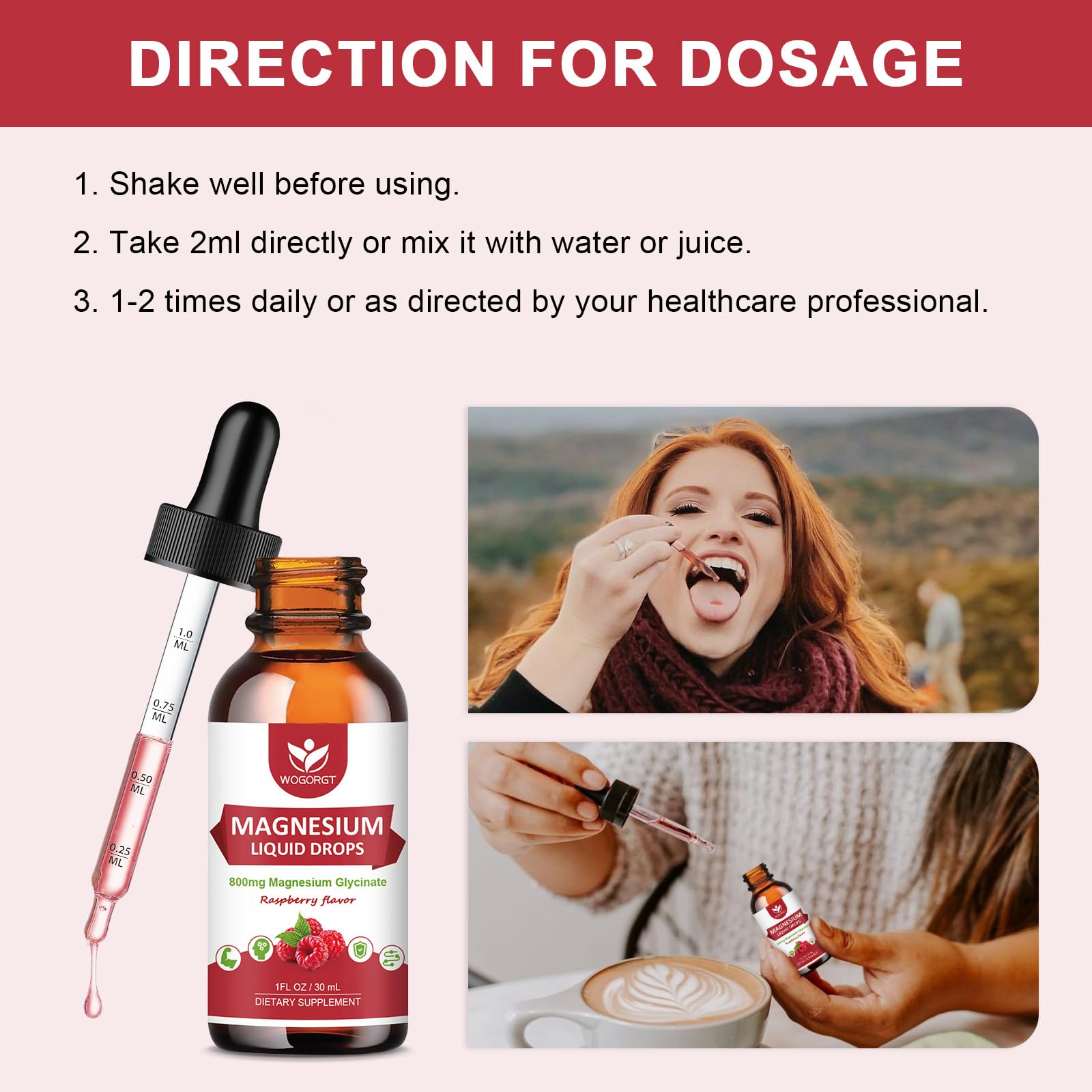 Ingredients label graphic for magnesium glycinate liquid drops