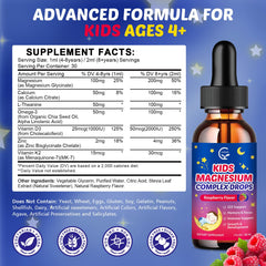 Dropper dispensing magnesium glycinate liquid for kids