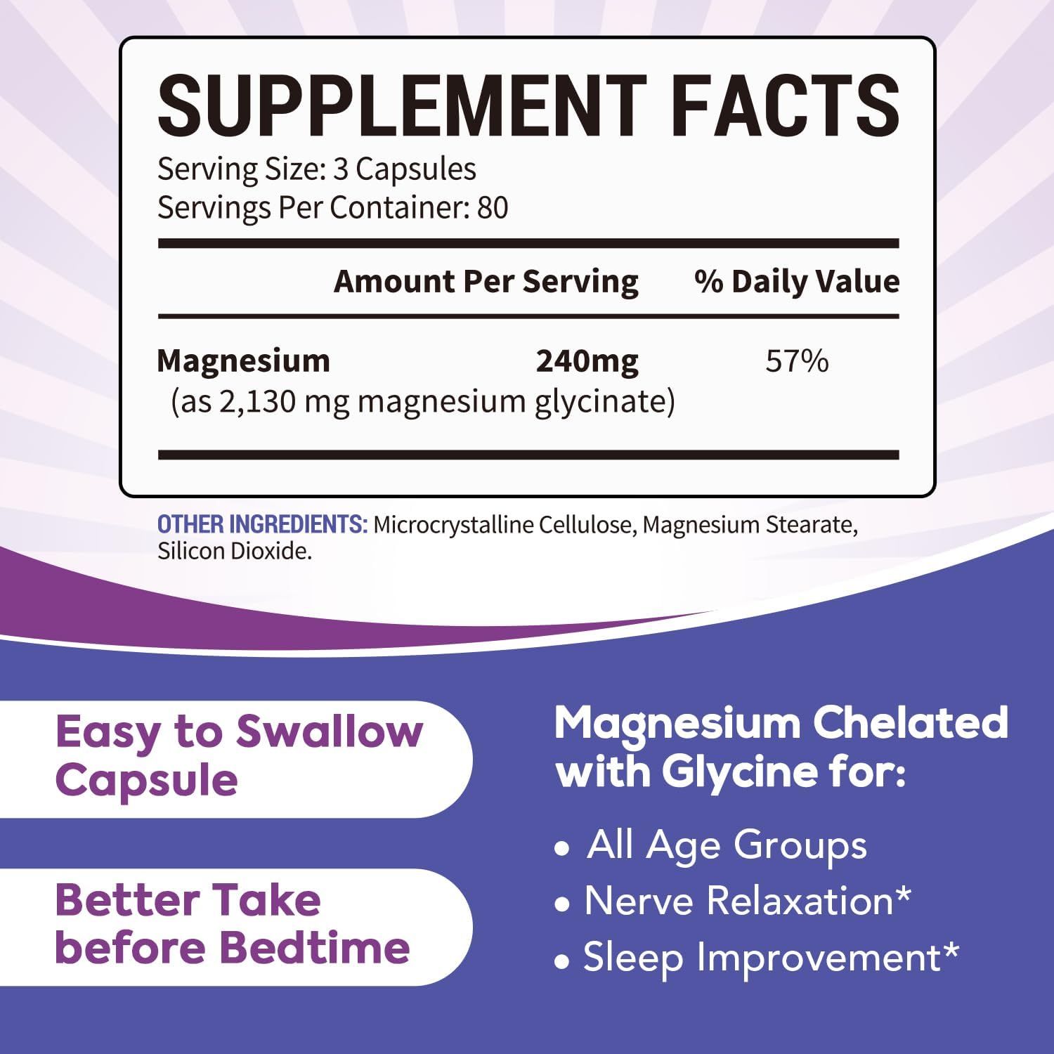 Three easy-to-swallow capsules beside the bottle