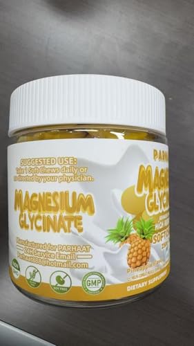 Close-up of pineapple-flavored magnesium glycinate soft chews