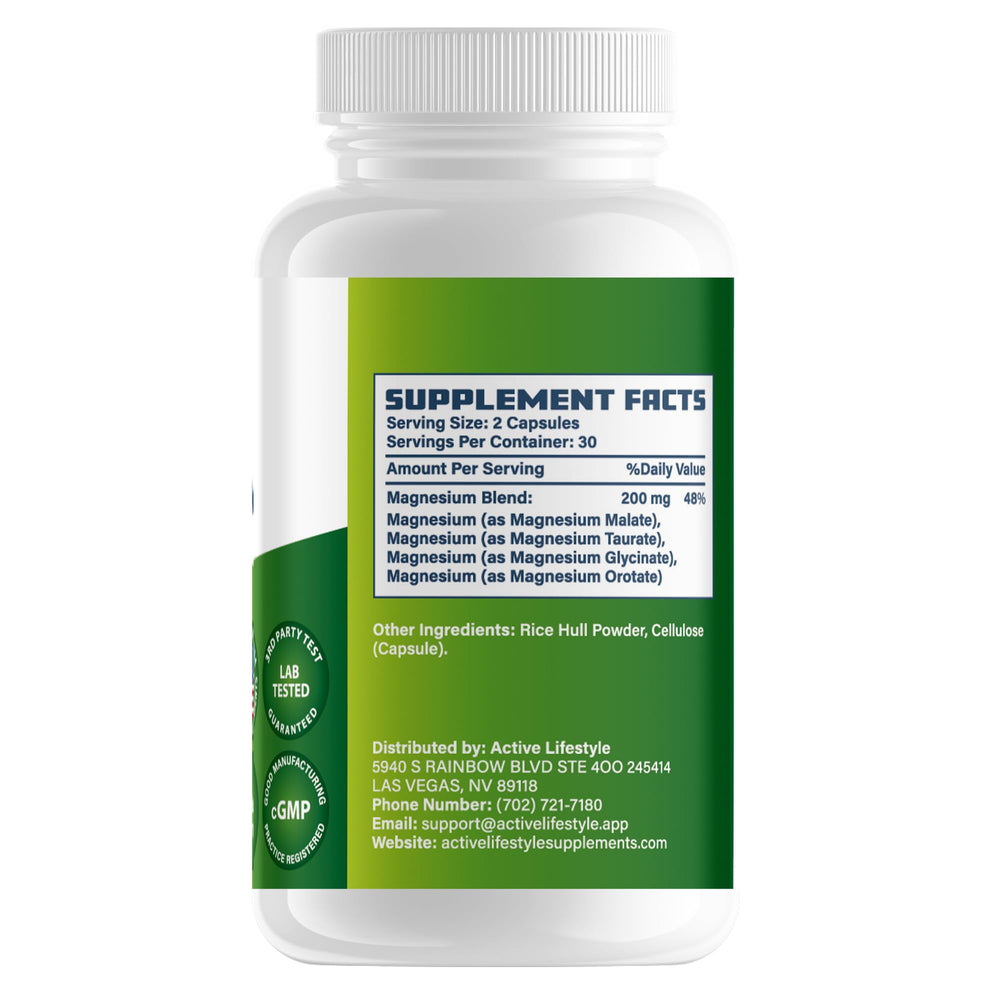 Magnesium glycinate, taurate, malate and orotate blend