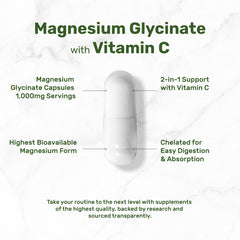 Capsules featuring added vitamin C in bottle