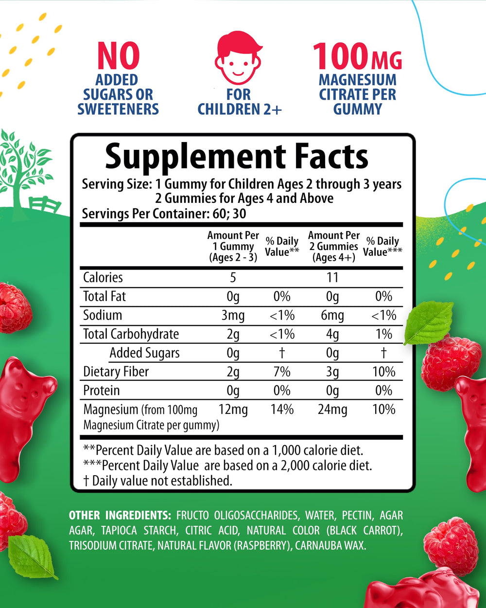 Close-up of raspberry-flavored magnesium citrate gummies