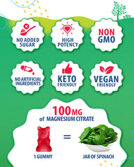Nutrition label and ingredients for magnesium gummies