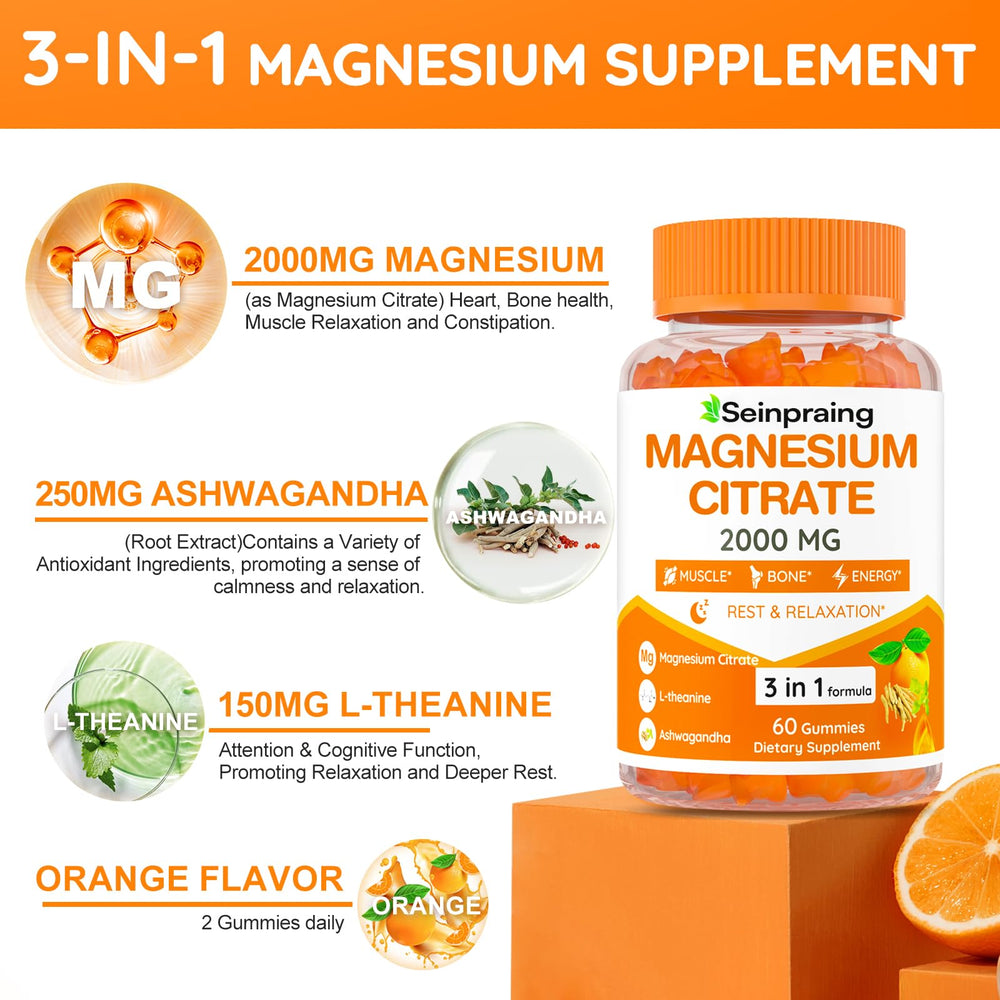 Bottle label highlighting serving size and magnesium content