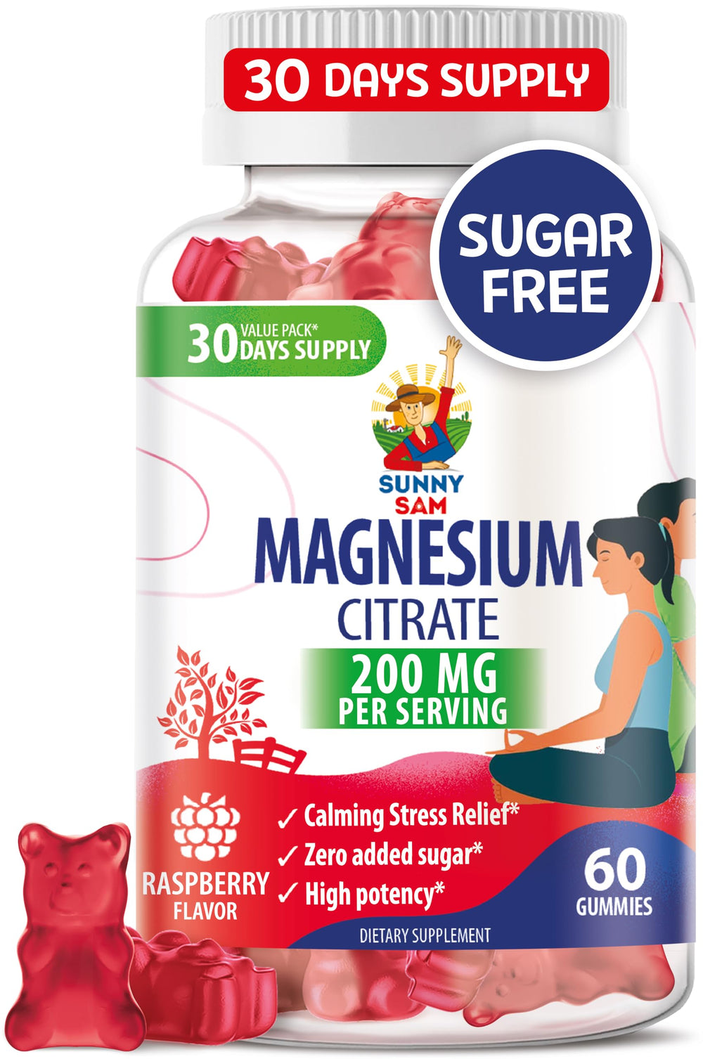 Magnesium Gummies 200mg bottle for kids and adults