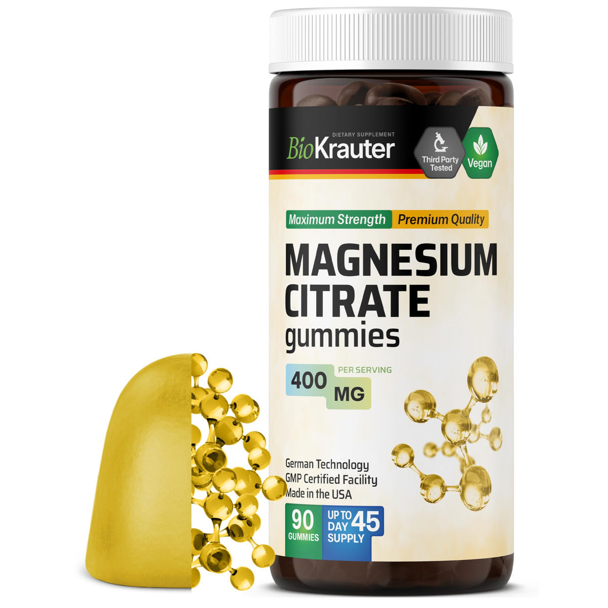 Magnesium Gummies 400 mg for relaxation - 90 vegan chews