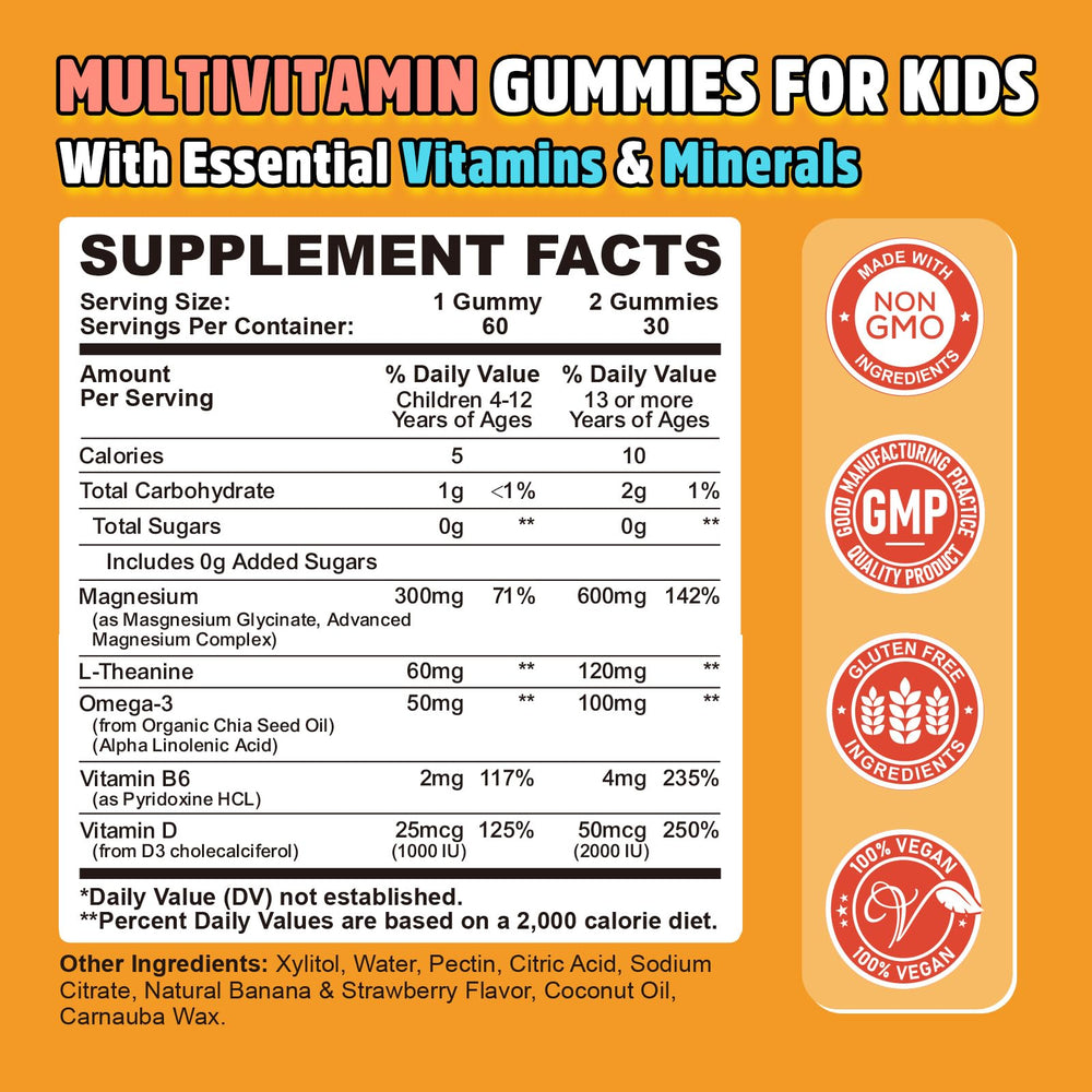 Gummies in Strawberry and Banana flavors