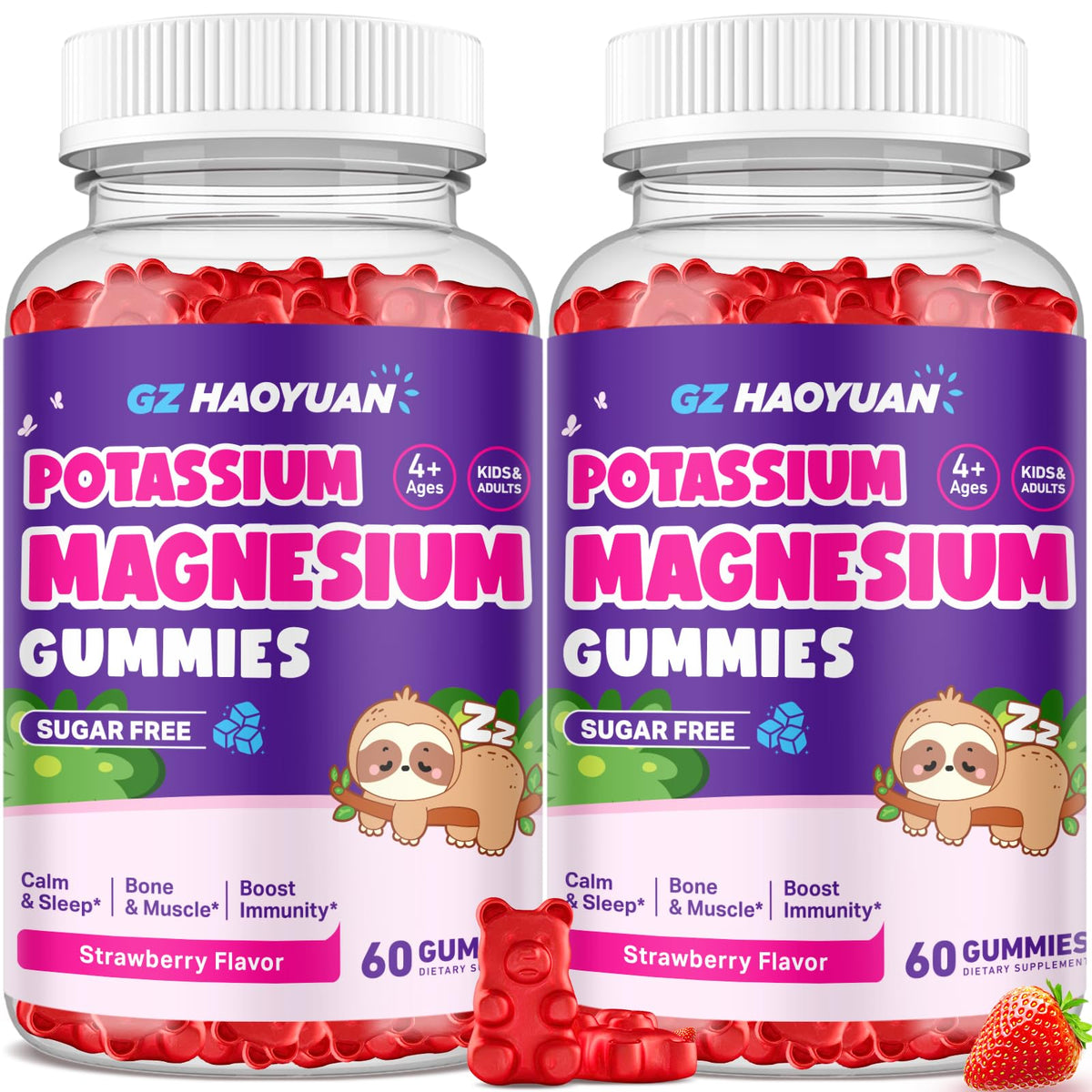 Hero image of Strawberry Magnesium Gummies 60-count two-pack