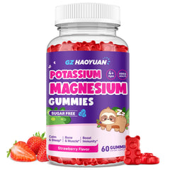 Strawberry-flavored magnesium glycinate gummies for kids – front view
