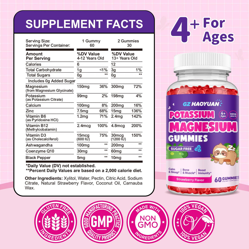 Packaging and label for two-pack 60-count magnesium gummies