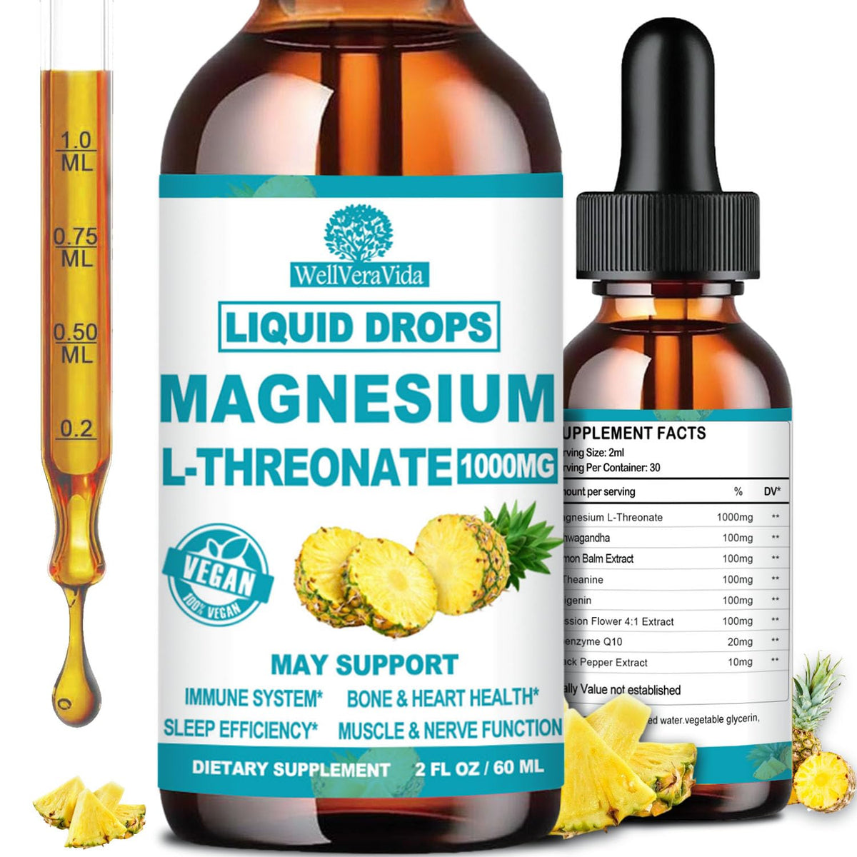 Magnesium L-Threonate Liquid bottle front