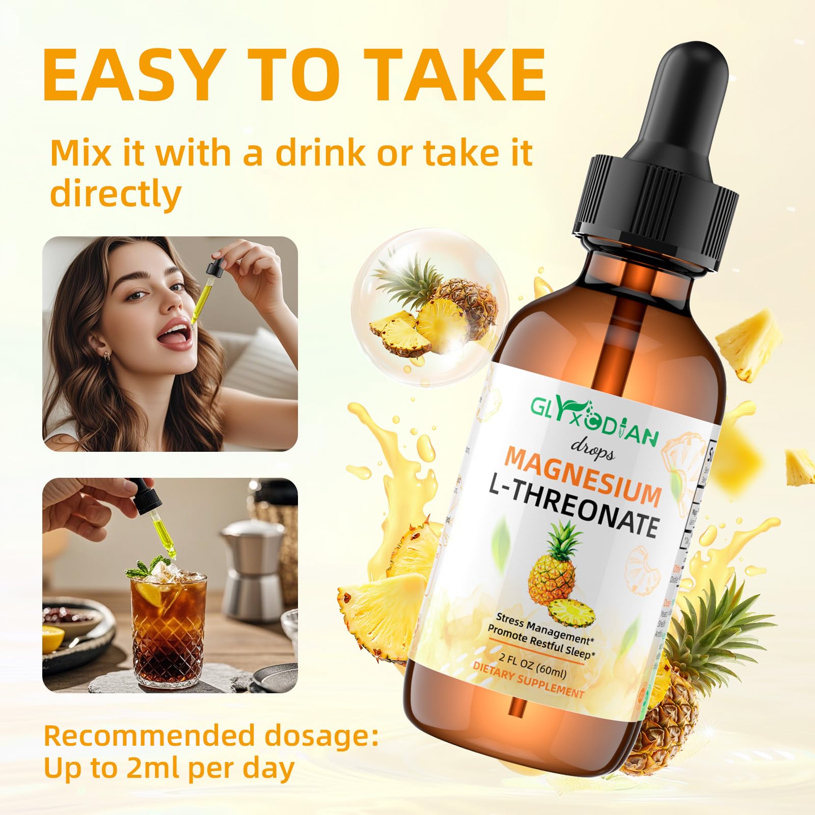 Vegan, non-GMO, gluten-free, dairy-free magnesium drops