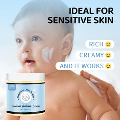 Child applying magnesium lotion to arm