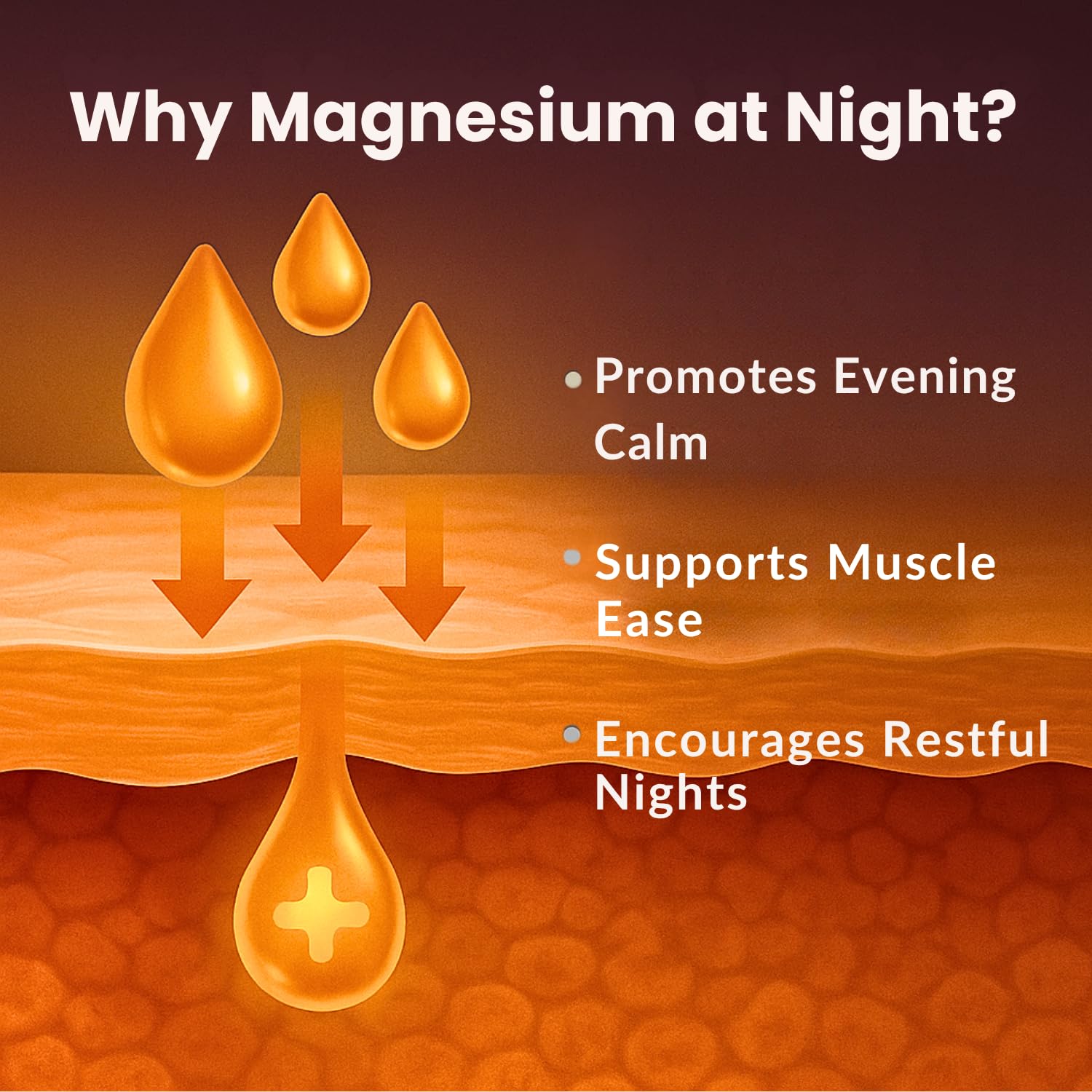 Applying magnesium lotion to leg before bed