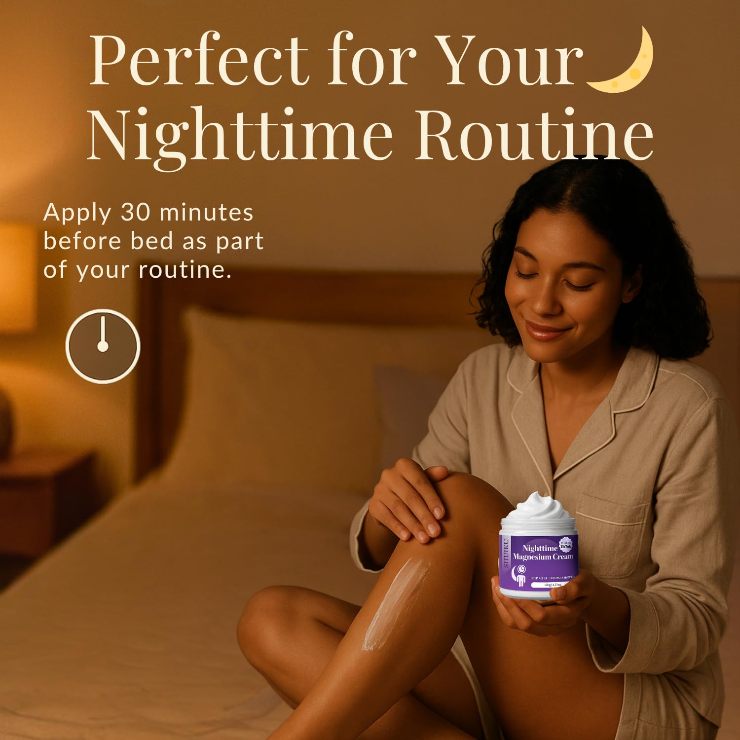 Feet receiving magnesium lotion massage