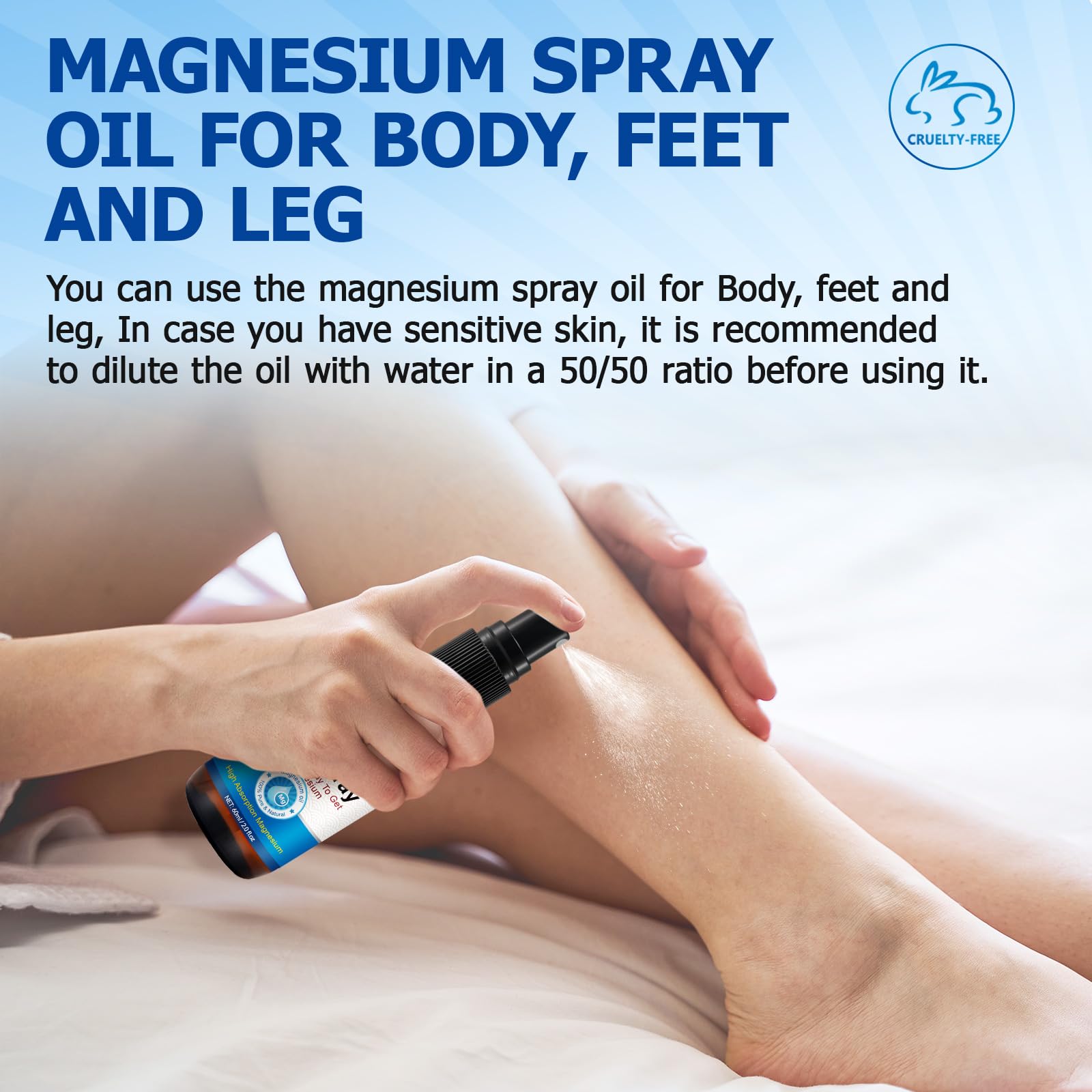 Label showing ingredients of the magnesium oil spray