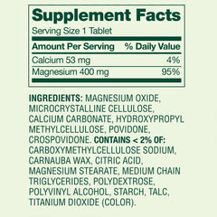 Daily dose of magnesium oxide 400mg tablet