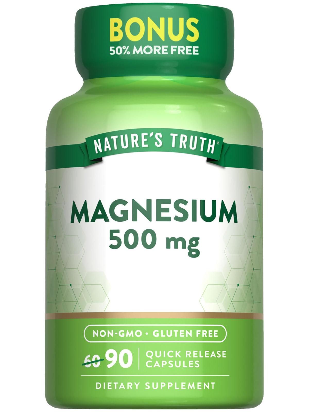 Nature's Truth Magnesium Oxide 500mg capsules - front label