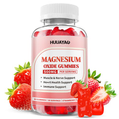 Strawberry flavored magnesium oxide gummy 500 mg