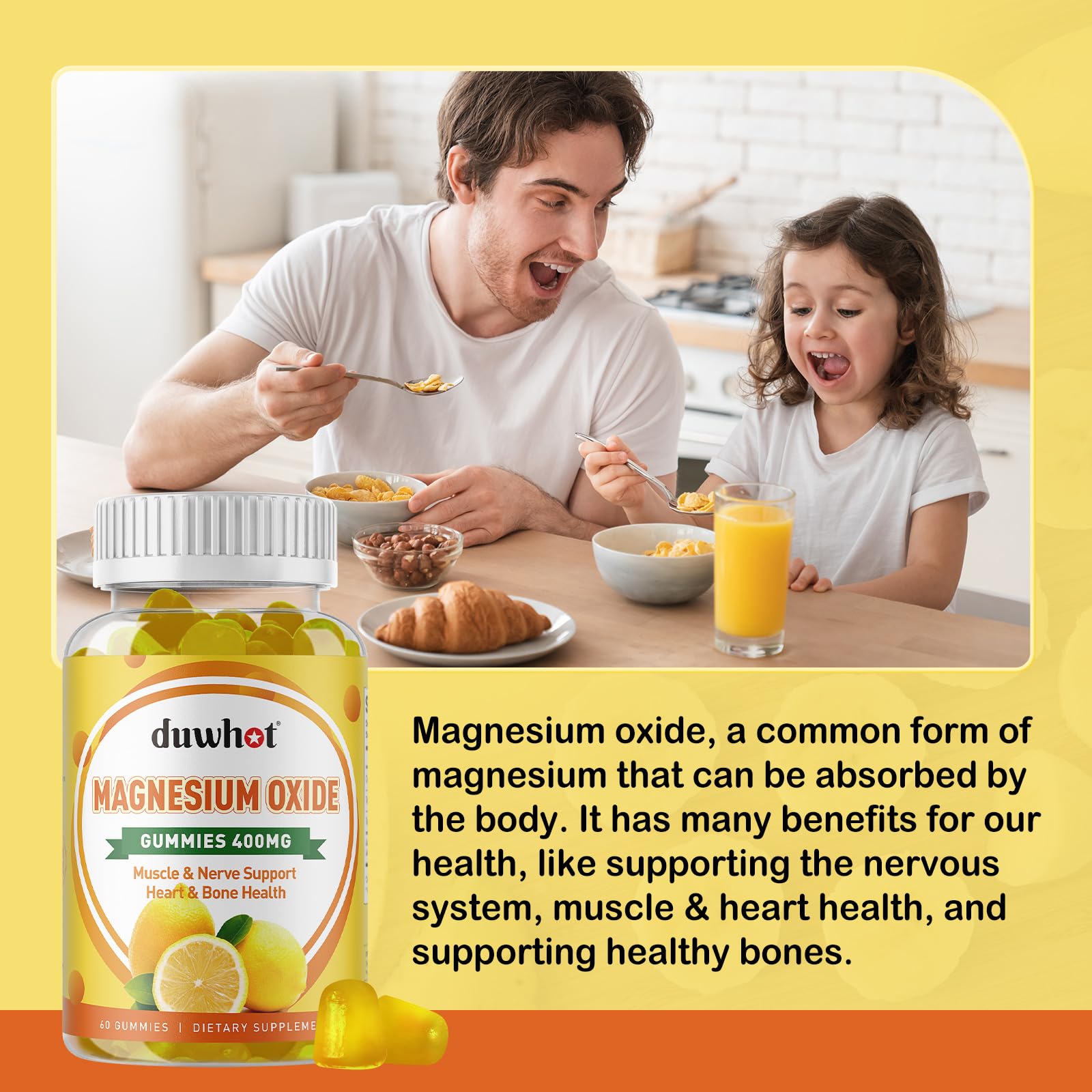 Ingredients: 400mg magnesium oxide per gummy with pectin (vegan)