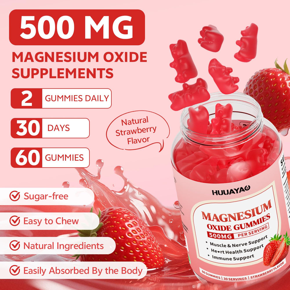 Nutrition facts panel for Magnesium Oxide Gummies