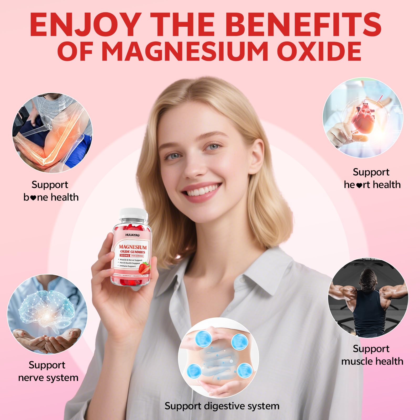 Packaging label for Magnesium Oxide Gummies